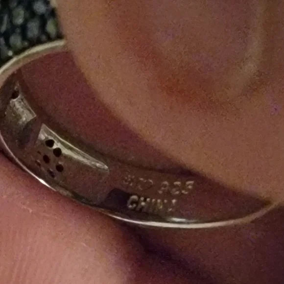 JTV Black and White Paw-Print Sterling Silver Band Ring Sz 7 - Picture 9 of 9